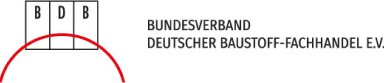 Logo des Bundesverbandes deutscher Baustoff-Fachhandel e.V., bestehend aus vier vertikalen Kästen mit den Buchstaben „b“ und „d“ abwechselnd über dem vollen