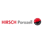 Logo von Hirsch Porozell mit dem Wort „HIRSCH“ in roten Großbuchstaben, gefolgt von „Porozell“ in schwarzer Schrift, mit einer stilisierten rot-schwarzen Kugel