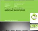 Präsentationsfolie in Grün- und Grautönen mit Aufzählungspunkten zu umweltbewusstem Design und dem Titel „Umweltbewusstes Stadtdesign“. Darin wird Styropor als nachhaltiges Isoliermaterial vorgestellt, mit Logos am unteren Rand.