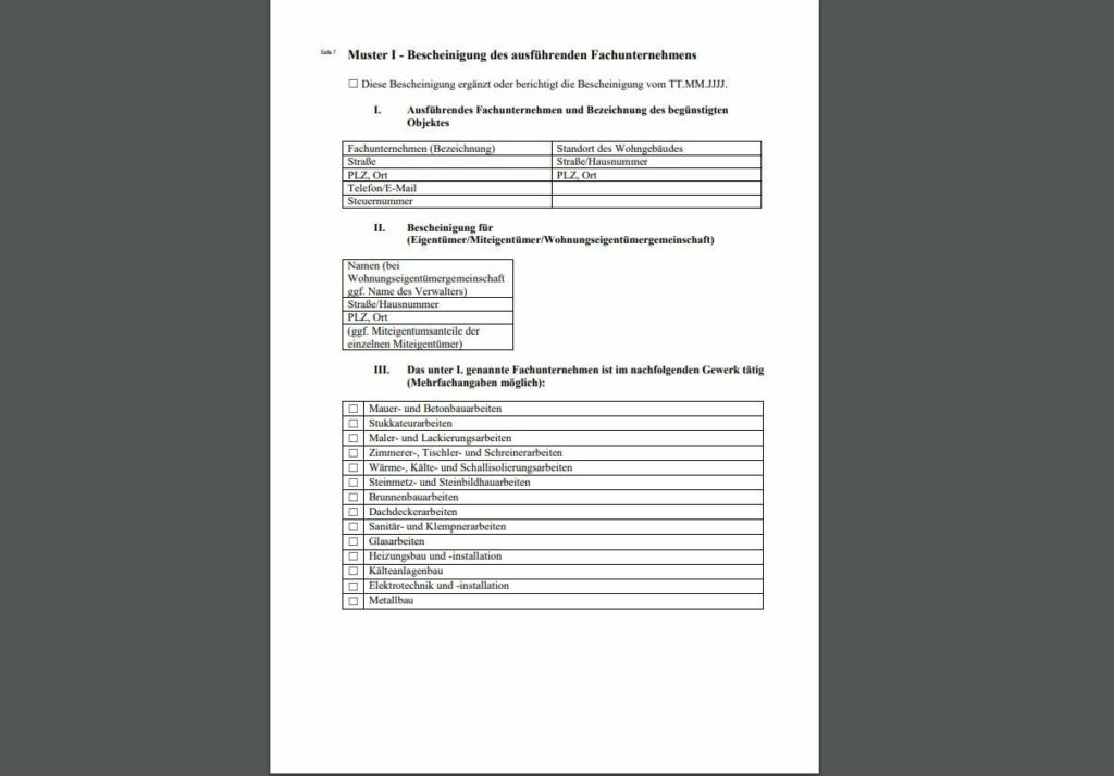 Ein deutsches Formular mit dem Titel "Master 1 - Anmeldeformular zur Buchung von Prüfungsleistungen" mit Feldern für persönliche Informationen und Angaben zum akademischen Kurs, mit Kontrollkästchen für verschiedene